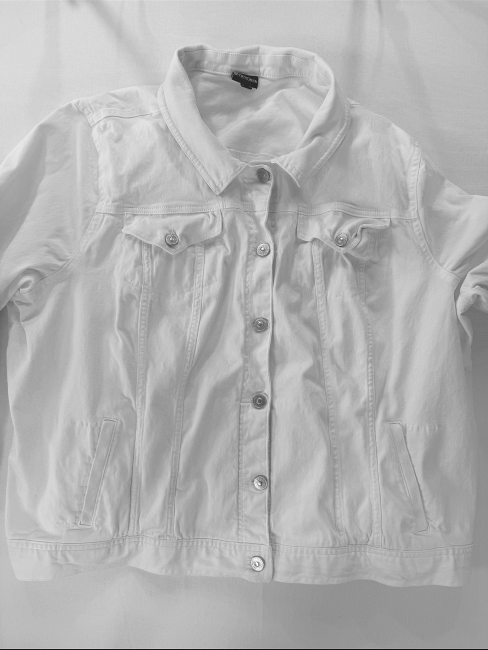 Northcrest Woman’s White Button-Front Jean Jacket 98% COTTON